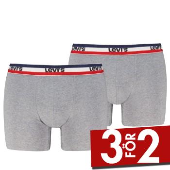 Levis Kalsonger 2P Sportswear Logo Base Boxer Gr&aring;melerad bomull Small Herr