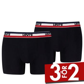 Levis Kalsonger 2P Sportswear Logo Base Boxer Svart bomull Small Herr