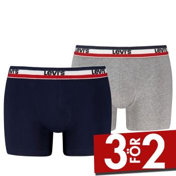Levis Kalsonger 2P Sportswear Logo Base Boxer Bl&aring;/Gr&aring; bomull Small Herr