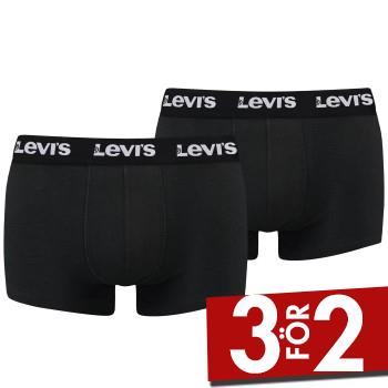 Levis Kalsonger 2P Base Trunk Svart bomull Small Herr
