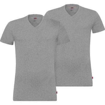 Levis 2P Base V-Neck T-shirt Grå bomull Small Herre