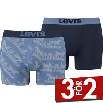 Levis Kalsonger 2P Base Seasonal Boxer Bl&aring; bomull Medium Herr