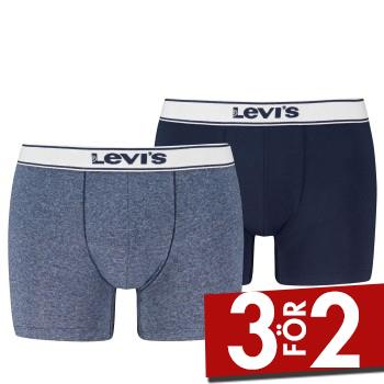 Levis Kalsonger 2P Base Vintage Boxer Marin/Bl&aring; bomull Small Herr