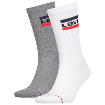 Bilde av Levis Strømper 2p Sport Regular Cut Sock Hvit/grå Str 35/38