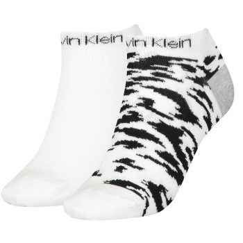 Bilde av Calvin Klein Strømper 2p Libby Leopard Liner Sock Hvit One Size Dame
