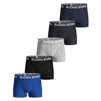 Bilde av Björn Borg 5p Cotton Stretch Shorts For Boys Blå/grå Bomull 146-152