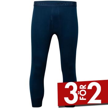 Dovre Three Quarter Long Johns M&ouml;rkbl&aring; bomull Small Herr