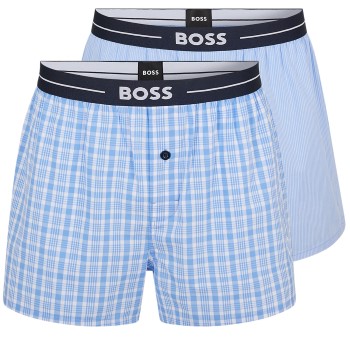 Bilde av Boss 2p Woven Boxer Shorts With Fly Blå Bomull Small Herre