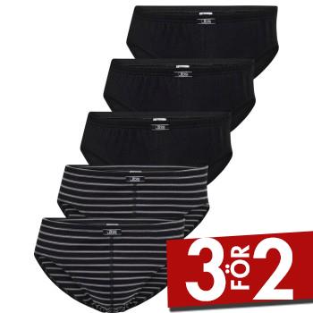 JBS Kalsonger 5P Organic Cotton Mini Slip Brief Svart randig ekologisk bomull Small Herr