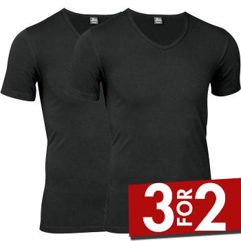 JBS 2P Organic Cotton V-Neck T-shirt Svart økologisk bomull X-Large Herre