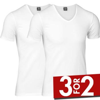 JBS 2P Organic Cotton V-Neck T-shirt Hvit økologisk bomull Large Herre