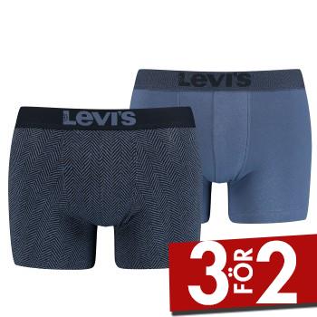 Levis Kalsonger 2P Base Herringbone Boxer Bl&aring; bomull Large Herr