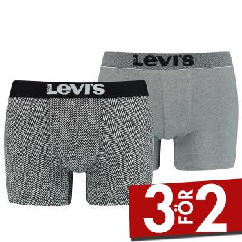 Levis Kalsonger 2P Base Herringbone Boxer Gr&aring; bomull Medium Herr
