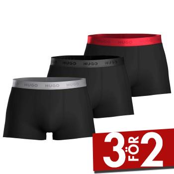 HUGO Kalsonger 3P Triplet Trunk Black/Silver bomull X-Large Herr