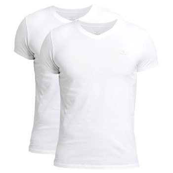 Bilde av Gant 2p Basic V-neck T-shirt Hvit Bomull Medium Herre