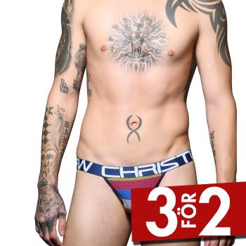 Andrew Christian Kalsonger 2P Almost Naked Stripe Jock Flerf&auml;rgad polyamid Small Herr