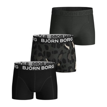 Bilde av Björn Borg 3p Cotton Stretch Shorts For Boys 2033 Svart Mønstret Bomull 122-128