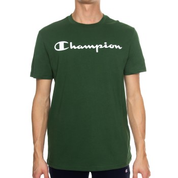 Bilde av Champion Classics Men Crewneck T-shirt Mørkgrørnn Bomull Small Herre