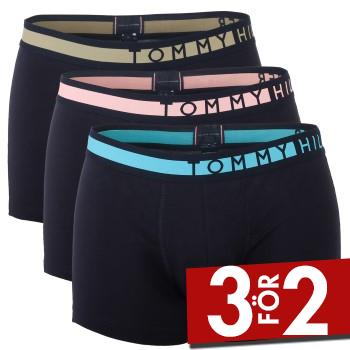 Tommy Hilfiger Kalsonger 3P Logo Trunk Svart/Gr&ouml;n ekologisk bomull X-Large Herr