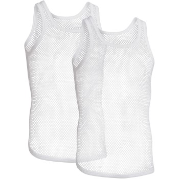 Resteröds 2P Organic Cotton Net Singlet Hvit økologisk bomull Large Herre