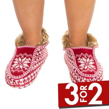 PJ Salvage Strømper Moccasin Rød akryl Str 36/37 Dame billede