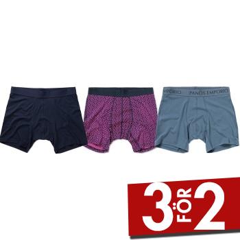 Panos Emporio Kalsonger 3P Base Bamboo Cotton Boxer Bl&aring;/Rosa Small Herr