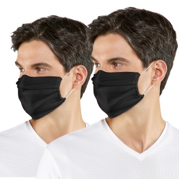 Bilde av Falke 2p Classic Community Face Mask With Nose Clip Svart One Size Barn