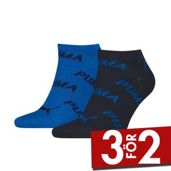 Puma Strumpor 2P BWT Sneaker Sock Svart/Bl&aring; Strl 39/42