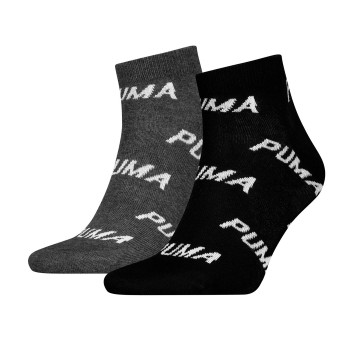 Puma Strømper 2P BWT Quarter Sock Svart/Grå Str 43/46