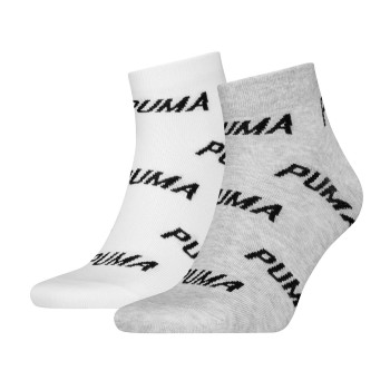 Puma Strømper 2P BWT Quarter Sock Hvit/Grå Str 35/38