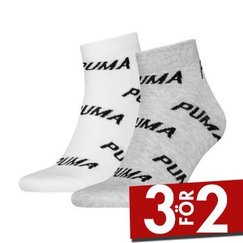 Puma Strumpor 2P BWT Quarter Sock Vit/Gr&aring; Strl 35/38