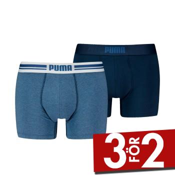 Puma Kalsonger 2P Everyday Placed Logo Boxer Jeansbl&aring; bomull Small Herr