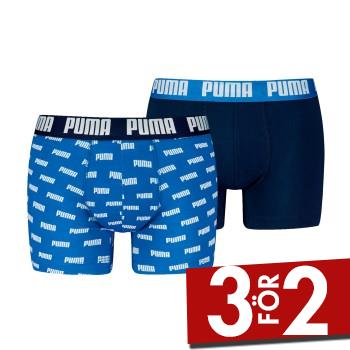 Puma Kalsonger 2P Everyday Aop Boxer Marin/Bl&aring; bomull Small Herr