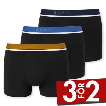 Schiesser Kalsonger 3P 95-5 Organic Cotton Rio Boxer Svart/Bl&aring; bomull Medium Herr