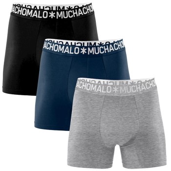 Muchachomalo 3P Cotton Stretch Basic Boxer Grå/Svart bomull XX-Large Herre
