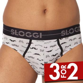 Sloggi 2P Men GO Movember Mini Sort/Hvid bomuld X-Large Herre