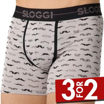 Sloggi 2P Men GO Movember Short Sort/Hvid bomuld Medium Herre