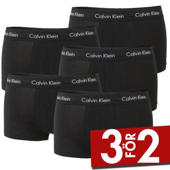 Calvin Klein Kalsonger 5P Cotton Stretch Solid Low Rise Trunks Svart bomull Small Herr