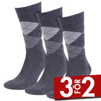 Amanda Christensen Strumpor 3P True Ankle Argyle Sock Antracit Strl 39/42 Herr
