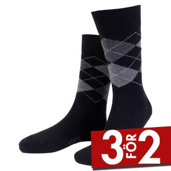 Amanda Christensen Strumpor True Ankle Argyle Sock Svart/Gr&aring; Strl 43/46 Herr