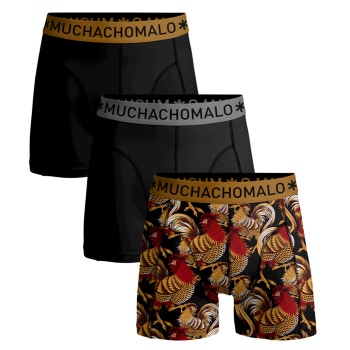 Bilde av Muchachomalo 3p Cotton Stretch Boxers Rooster Svart Mønstret Bomull Large Herre