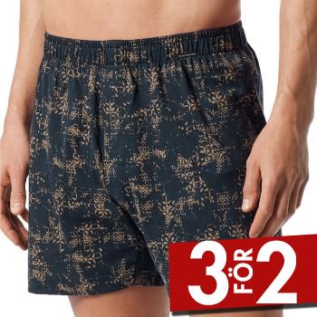 Schiesser Kalsonger 2P Fun Prints Boxer Shorts Svart/brun bomull Medium Herr