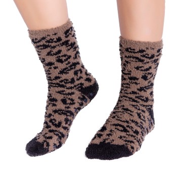 PJ Salvage Strumpor Fun Print Cozy Socks Leopard polyester One Size