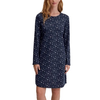 Calida Midnight Dreams Long Sleeve Nightdress Marin bomull Medium Dam | apparel & accessories - clothing - sleepwear & loungewear - nightgowns | ModeLejon