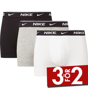 Nike Kalsonger 3P Everyday Essentials Cotton Stretch Trunk Svart/Gr&aring; bomull Small Herr