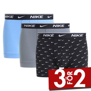 Nike Kalsonger 6P Everyday Essentials Cotton Stretch Trunk Bl&aring;/Gr&aring; bomull Small Herr