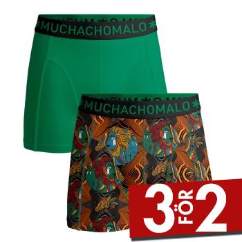 Muchachomalo Kalsonger 2P Cotton Stretch Rastafarian Boxer Gr&ouml;n M&ouml;nstrad bomull Medium Herr