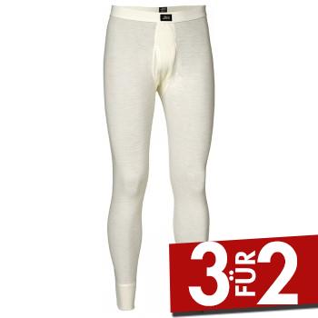 JBS Lange Unterhosen Wool Long Johns With Fly Crème Wolle XX-Large Herren