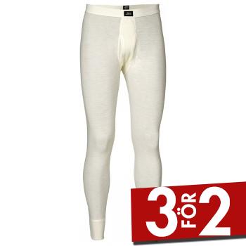JBS Långkalsonger Wool Long Johns With Fly Creme ull Small Herr