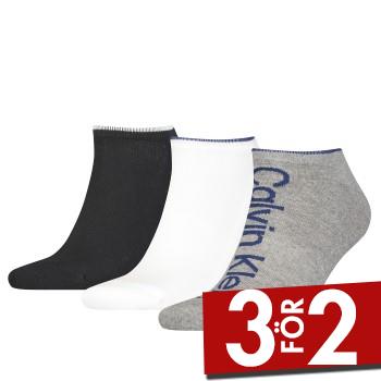 Calvin Klein Strumpor 3P Men Athleisure Sneaker Socks Gr&aring;/Svart One Size Herr